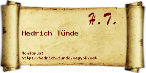 Hedrich Tünde névjegykártya